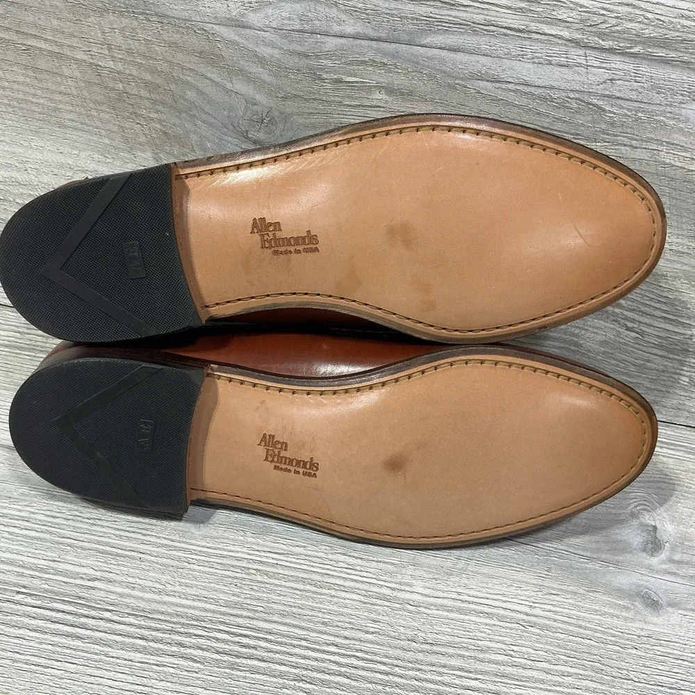 Allen Edmonds Maxfield Shoes Mens Size 11.5D Brown Leather Tassel Loafer Slip On